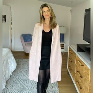 Zara blush pink suede feel coat